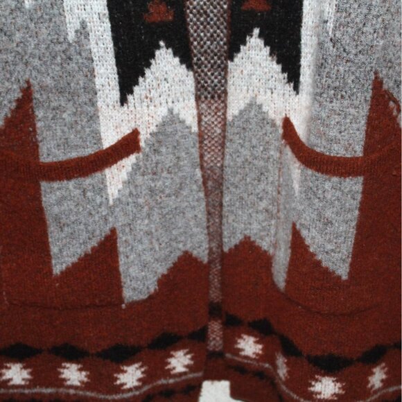Snails & Cinnamon Aztec Print Long Oversized Warm Cardigan Pockets Size Large - Picture 4 of 16